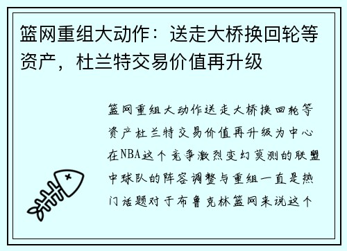 篮网重组大动作:送走大桥换回轮等资产,杜兰特交易价值再升级