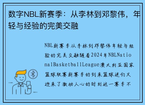 数字NBL新赛季:从李林到邓黎伟,年轻与经验的完美交融