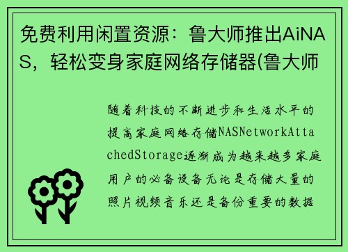 免费利用闲置资源：鲁大师推出AiNAS，轻松变身家庭网络存储器(鲁大师的aimark)